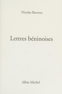 Couverture de Lettres béninoises