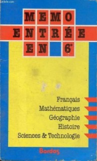 Couverture de MEMO ENTREE EN 6EME